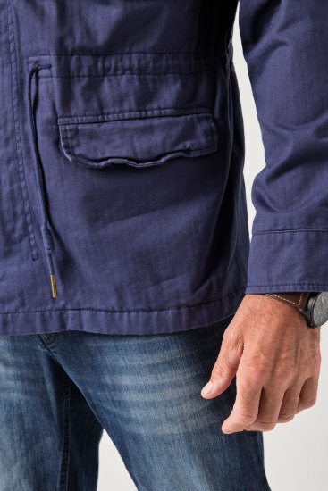 JP1880 Field Jacket with Badges Vintage Look Light Azure Blue - Takit - Miesten Takit, isot koot – 2XL – 12XL