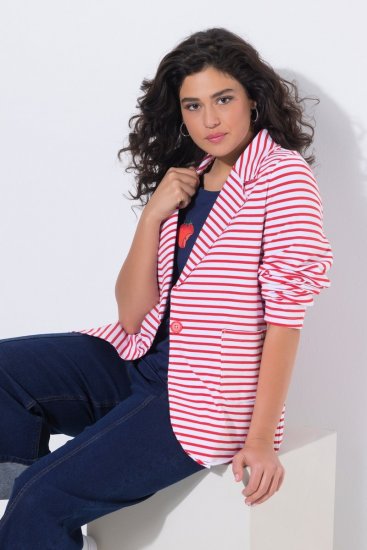 Ulla Popken 824355 Jerseybleiseri Koralli - Naisten bleiserit isot koot - Bleiserit naisille plus-koossa