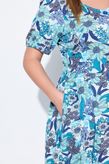 Ulla Popken 824966 Kukkakuvioinen paitamekko Tummansininen - Paitamekot - 