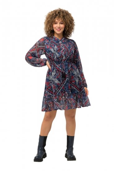 Ulla Popken 824976 Kuviollinen mekko Tummansininen - Midimekot - Midimekot isoissa ko'oissa