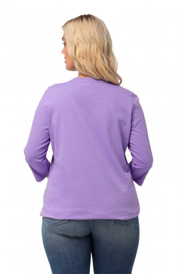 Ulla Popken Horticultural Graphic Floral Tee Pale Lilac - Painetut T-paidat naisille - 