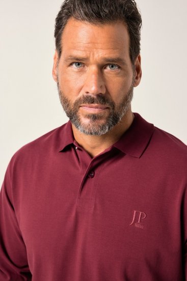 JP1880 Polo Shirt Pique Long Sleeve Red - Pikeepaidat - Miesten isot pikeepaidat