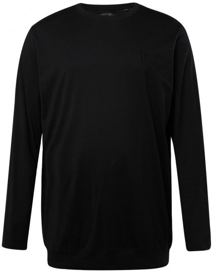 JP1880 827128 Pitkähihainen t-paita vatsamallilla Musta - T-paidat - Isot T-paidat 2XL – 14XL