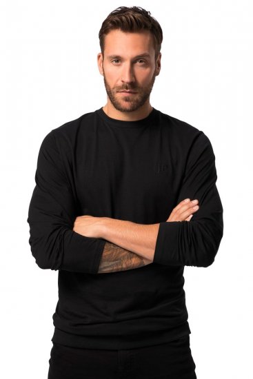 JP1880 827128 Pitkähihainen t-paita vatsamallilla Musta - T-paidat - Isot T-paidat 2XL – 14XL