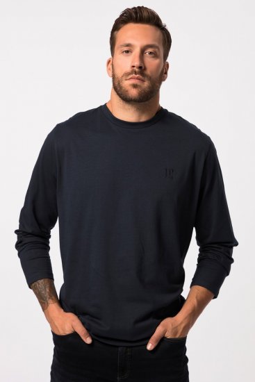JP1880 827128 Pitkähihainen t-paita vatsamallilla Tummansininen - T-paidat - Isot T-paidat 2XL – 14XL