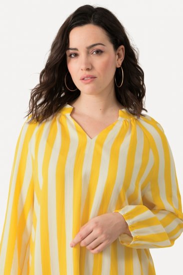 Ulla Popken 827653 Raidallinen mekko Keltainen - Midimekot - Midimekot isoissa ko'oissa
