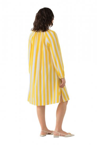 Ulla Popken 827653 Raidallinen mekko Keltainen - Midimekot - Midimekot isoissa ko'oissa