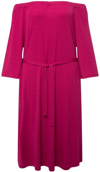 Ulla Popken 827740 Jerseymekko 3/4-hihoilla Roosa - Midimekot - Midimekot isoissa ko'oissa