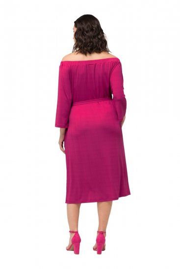Ulla Popken 827740 Jerseymekko 3/4-hihoilla Roosa - Midimekot - Midimekot isoissa ko'oissa