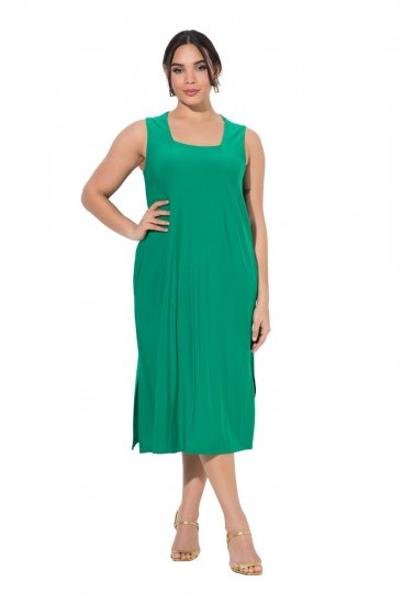Ulla Popken 827908 Hihaton jerseymekko Vihreä - Trikoomekot - 