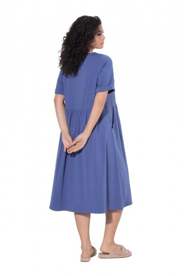 Ulla Popken 827920 Lyhythihainen jerseymekko Sininen - Trikoomekot - 