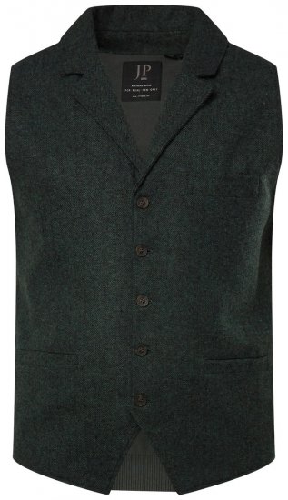 JP1880 828736 Tweed-liivi neulotulla selällä Pullonvihreä - Puvut ja pikkutakit - Pukuja suurissa mitoissa