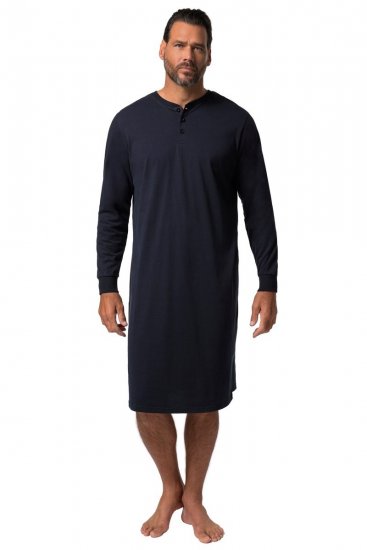 JP1880 Henley Long Sleeved Night Dress Navy - Alusvaatteet & uimavaatteet - Miesten Isot alusvaatteet 
