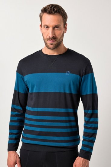 JP1880 Pyjamas Two-piece Long Sleeve with Stripes Blue - Alusvaatteet & uimavaatteet - Miesten Isot alusvaatteet 