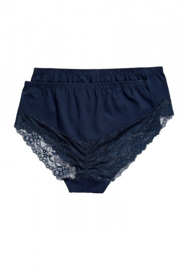 Ulla Popken 830094 Alushousut pitsillä 2 kpl Tummansininen - Alushousut - 
