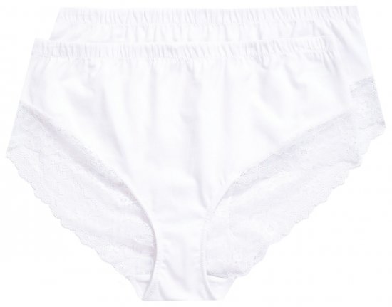 Ulla Popken 830094 Alushousut pitsillä 2 kpl Valkoinen - Alushousut - 