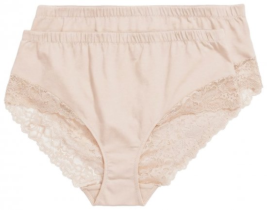 Ulla Popken 830094 Alushousut pitsillä 2 kpl Beige - Alushousut - 