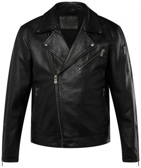 JP1880 830586 Biker-takki lampaannapasta Musta - Takit - Miesten Takit, isot koot – 2XL – 12XL