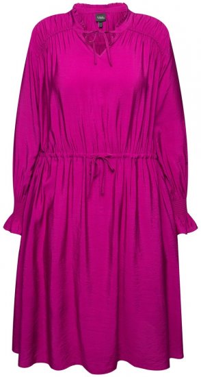 Ulla Popken 830615 Pitkähihainen mekko röyhelöillä Liila - Midimekot - Midimekot isoissa ko'oissa