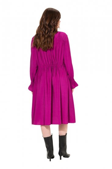 Ulla Popken 830615 Pitkähihainen mekko röyhelöillä Liila - Midimekot - Midimekot isoissa ko'oissa