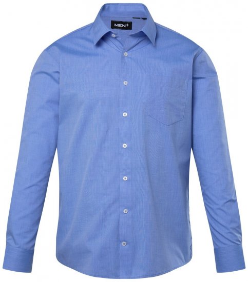 Men+ 753 Pitkähihainen Business-paita klassisella kauluksella Vaaleansininen - Kauluspaidat - Miesten isot kauluspaidat 2XL – 8XL