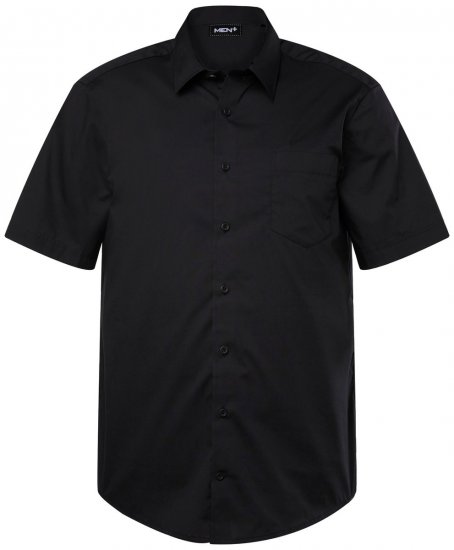 Men+ 756 Lyhythihainen Business-paita klassisella kauluksella Musta - Kauluspaidat - Miesten isot kauluspaidat 2XL – 8XL