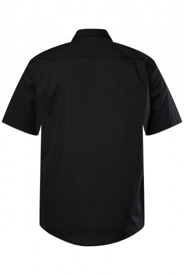 Men+ 756 Lyhythihainen Business-paita klassisella kauluksella Musta - Kauluspaidat - Miesten isot kauluspaidat 2XL – 8XL