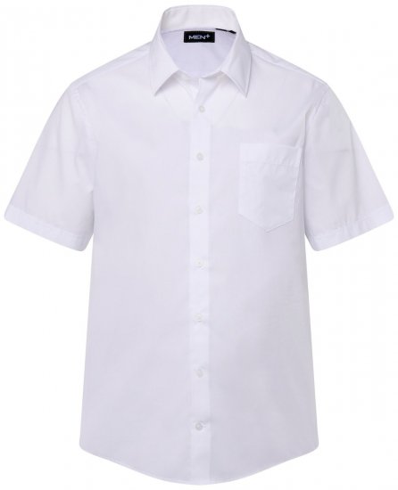 Men+ 756 Lyhythihainen Business-paita klassisella kauluksella Valkoinen - Kauluspaidat - Miesten isot kauluspaidat 2XL – 8XL