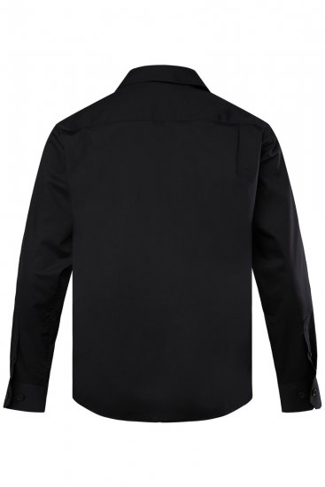 Men+ 757 Pitkähihainen Business-paita avoimella kauluksella Musta - Kauluspaidat - Miesten isot kauluspaidat 2XL – 8XL
