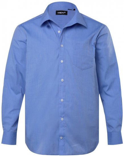 Men+ 757 Pitkähihainen Business-paita avoimella kauluksella Vaaleansininen - Kauluspaidat - Miesten isot kauluspaidat 2XL – 8XL