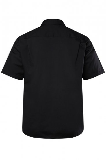 Men+ 758 Lyhythihainen Business-paita avoimella kauluksella Musta - Kauluspaidat - Miesten isot kauluspaidat 2XL – 8XL