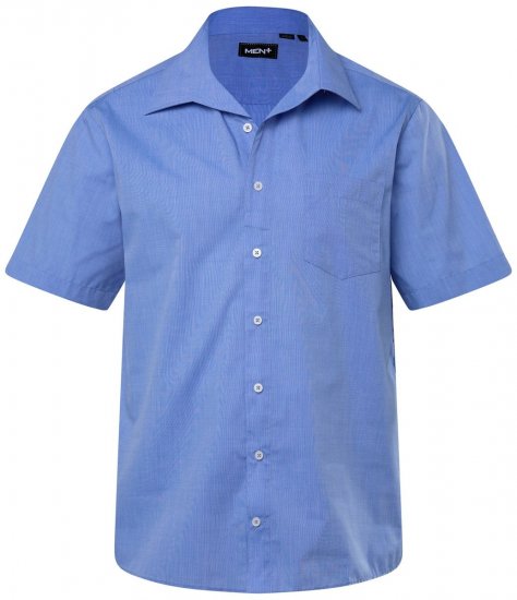 Men+ 758 Lyhythihainen Business-paita avoimella kauluksella Vaaleansininen - Kauluspaidat - Miesten isot kauluspaidat 2XL – 8XL