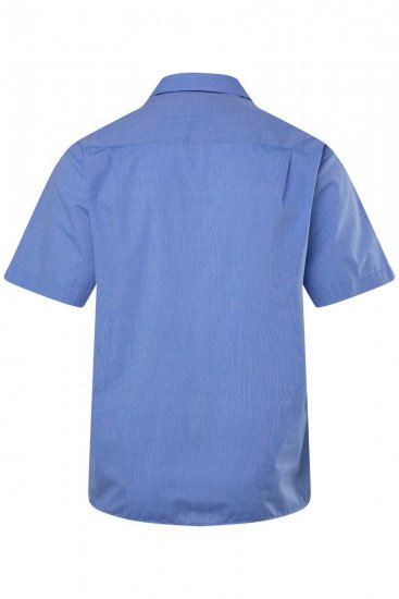Men+ 758 Lyhythihainen Business-paita avoimella kauluksella Vaaleansininen - Kauluspaidat - Miesten isot kauluspaidat 2XL – 8XL