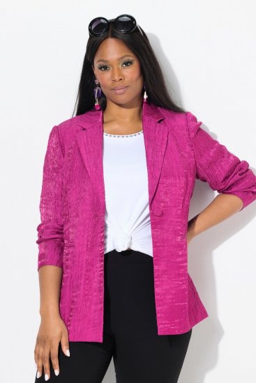 Ulla Popken 830767 Ryppyinen bleiseri Magenta - Naisten bleiserit isot koot - Bleiserit naisille plus-koossa
