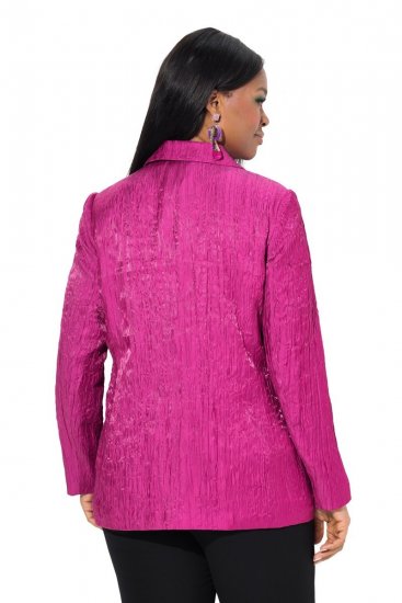 Ulla Popken 830767 Ryppyinen bleiseri Magenta - Naisten bleiserit isot koot - Bleiserit naisille plus-koossa