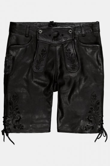 JP1880 831257 Nahkashortsit nappanahkaa Musta - Shortsit - Shortsit, isot koot – W40-W60