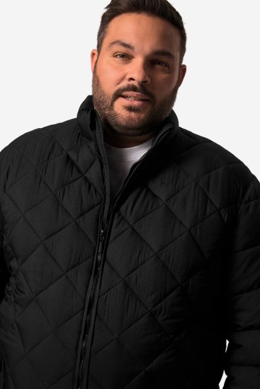 Men+ 494 Tikattu takki pystykauluksella Musta - Takit - Miesten Takit, isot koot – 2XL – 12XL