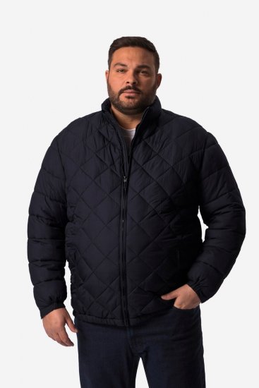 Men+ 494 Tikattu takki pystykauluksella Tummansininen - Takit - Miesten Takit, isot koot – 2XL – 12XL
