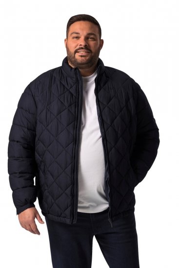 Men+ 494 Tikattu takki pystykauluksella Tummansininen - Takit - Miesten Takit, isot koot – 2XL – 12XL