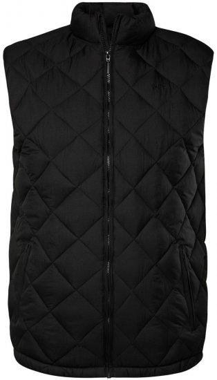 Men+ 578 Tikattu liivi pystykauluksella Musta - Takit - Miesten Takit, isot koot – 2XL – 12XL