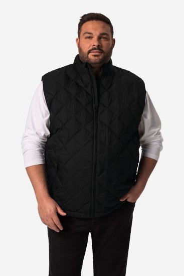 Men+ 578 Tikattu liivi pystykauluksella Musta - Takit - Miesten Takit, isot koot – 2XL – 12XL