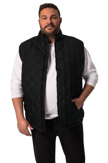 Men+ 578 Tikattu liivi pystykauluksella Musta - Takit - Miesten Takit, isot koot – 2XL – 12XL
