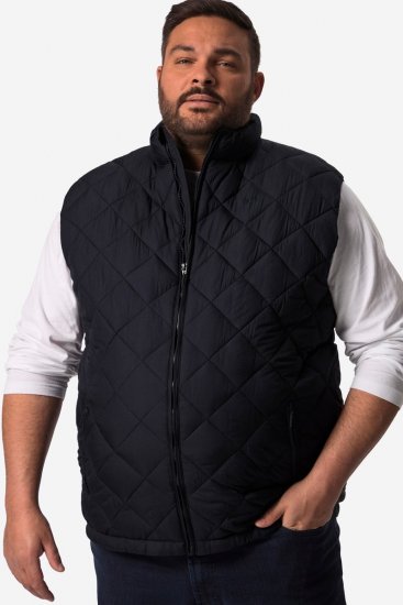 Men+ 578 Tikattu liivi pystykauluksella Tummansininen - Takit - Miesten Takit, isot koot – 2XL – 12XL