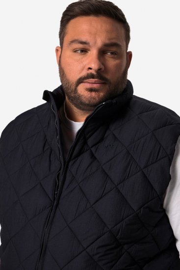 Men+ 578 Tikattu liivi pystykauluksella Tummansininen - Takit - Miesten Takit, isot koot – 2XL – 12XL
