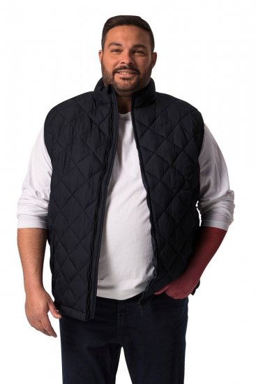 Men+ 578 Tikattu liivi pystykauluksella Tummansininen - Takit - Miesten Takit, isot koot – 2XL – 12XL