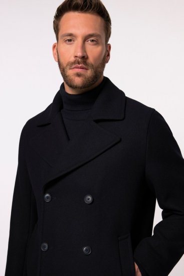 JP1880 Caban Short Double-breasted Overcoat Navy - Takit - Miesten Takit, isot koot – 2XL – 12XL