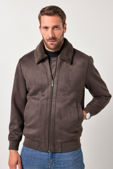 JP1880 Bomber Jacket Faux Leather Dark Brown - Takit - Miesten Takit, isot koot – 2XL – 12XL
