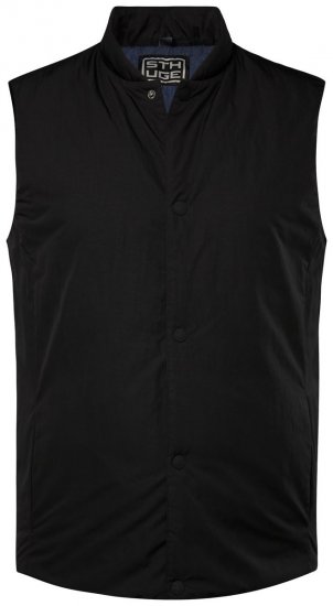 STHUGE 831824 Tikattu liivi kierrätysmateriaalia Musta - Takit - Miesten Takit, isot koot – 2XL – 12XL