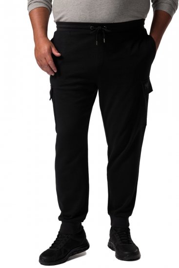Men+ 113 Collegehousut cargotaskuilla Musta - Collegehousut ja collegeshortsit - Miesten Isot collegehousut ja collegeshortsit