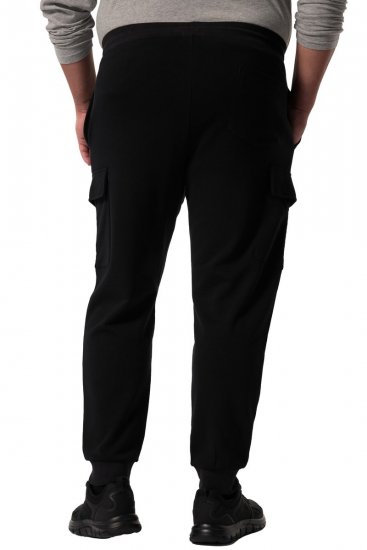 Men+ 113 Collegehousut cargotaskuilla Musta - Collegehousut ja collegeshortsit - Miesten Isot collegehousut ja collegeshortsit